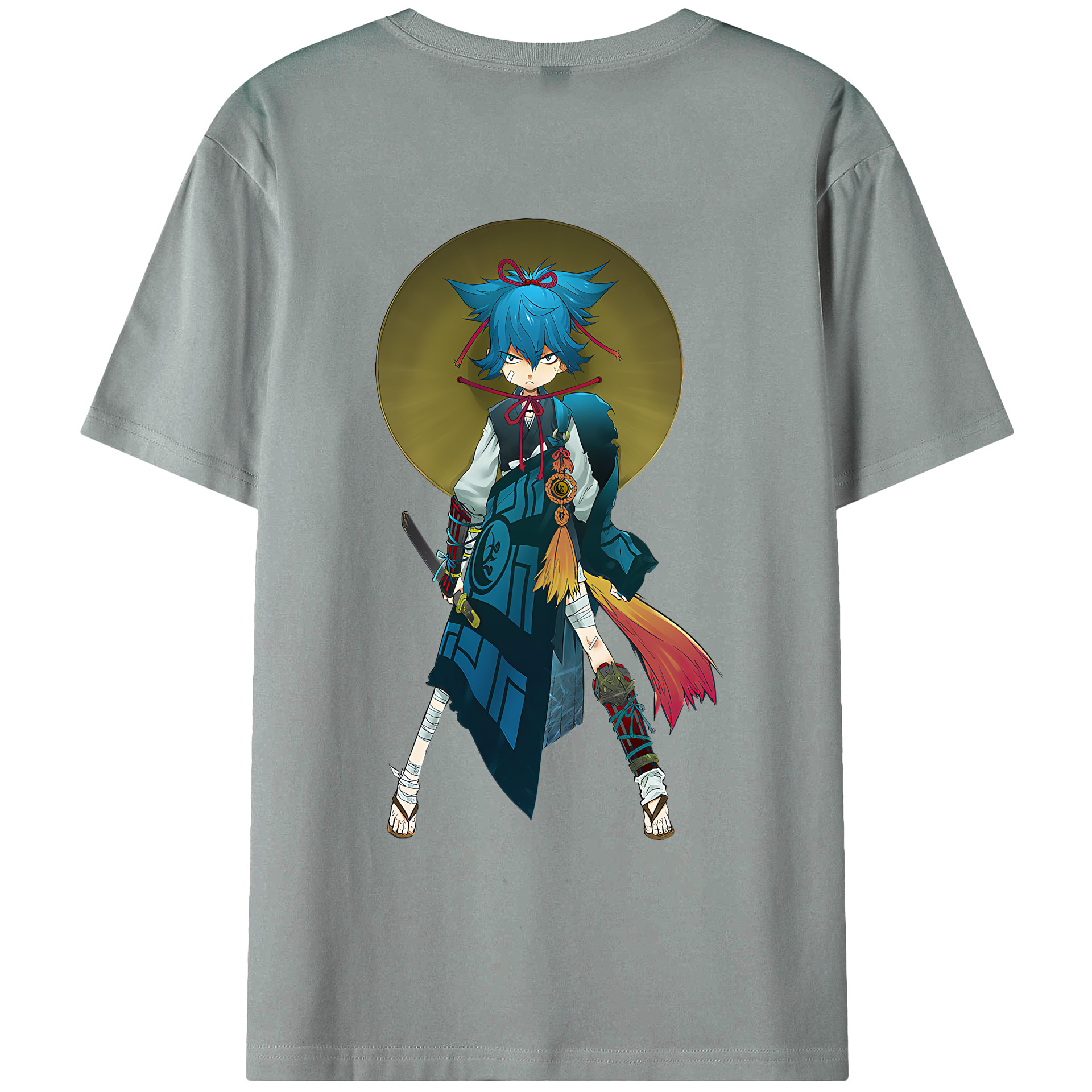 （画像用） 刀剣乱舞 Touken Ranbu 綿100％ メンズ半袖Tシャツ（バックプリント） 通気性